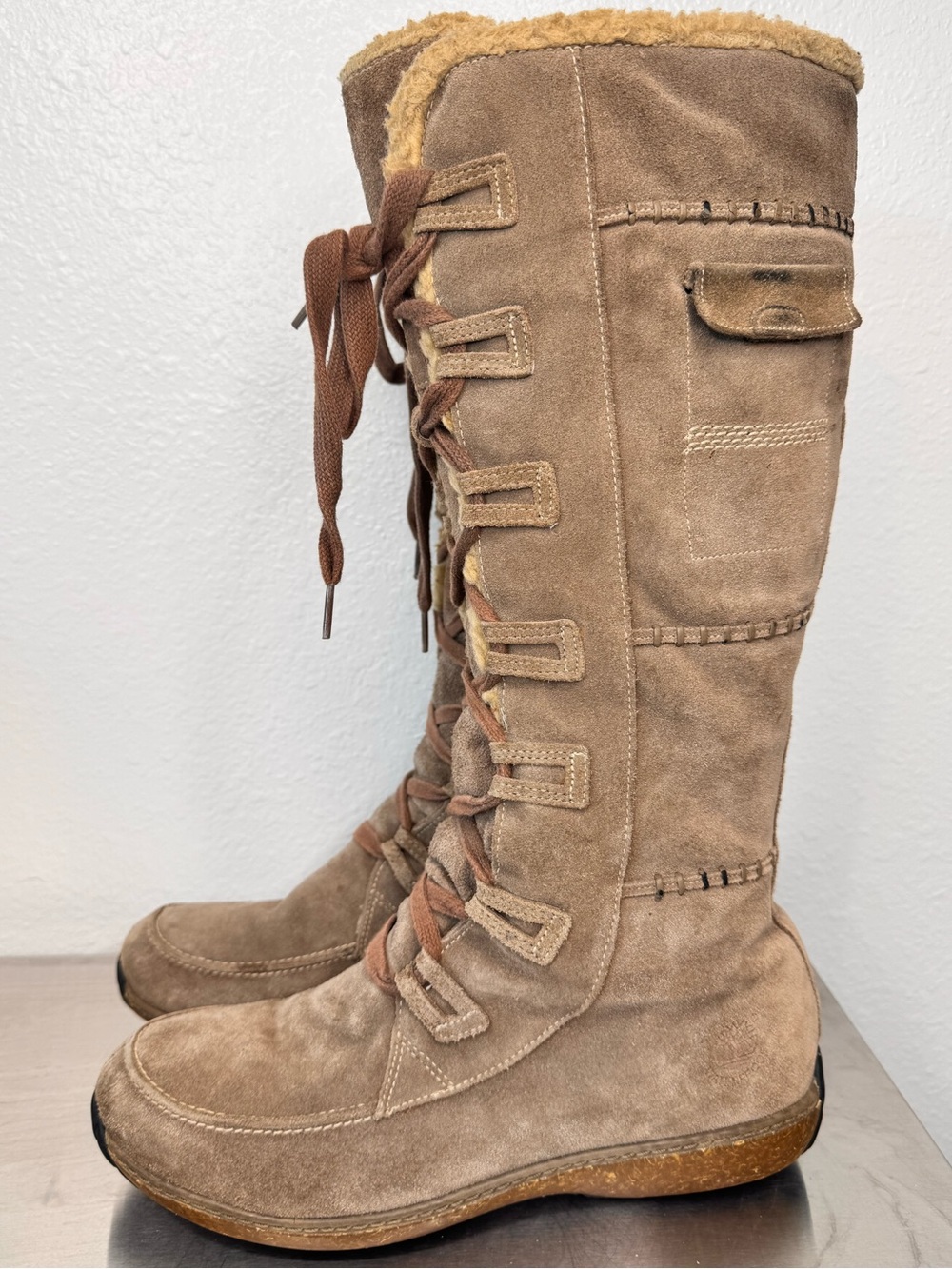 Timberland Women's Earthkeepers Grandby Tall Fleece Lined Boots Suede 11